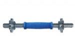 solid chromed dumbbell bar with rubber handle